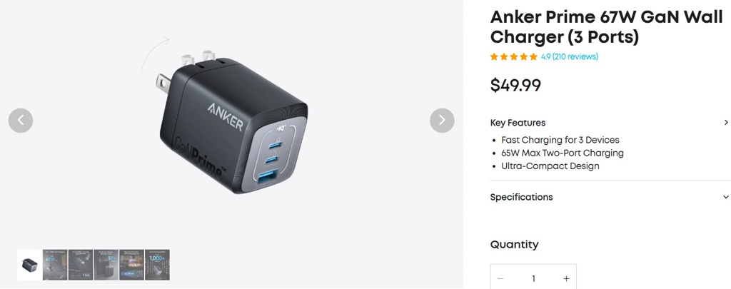 GaNPrime's price - by Anker